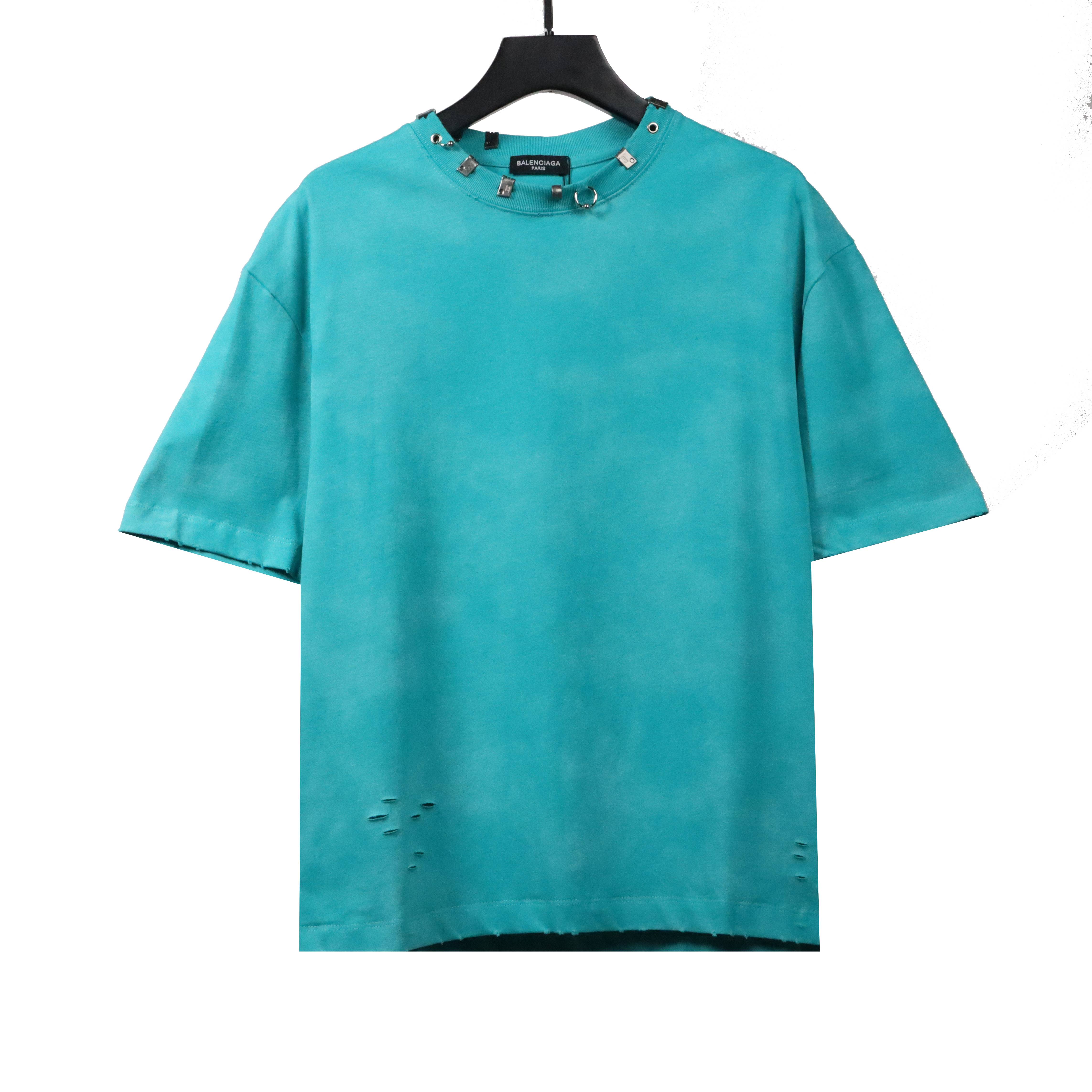 Balenciaga rivet puncture washed hole T-Shirts green
