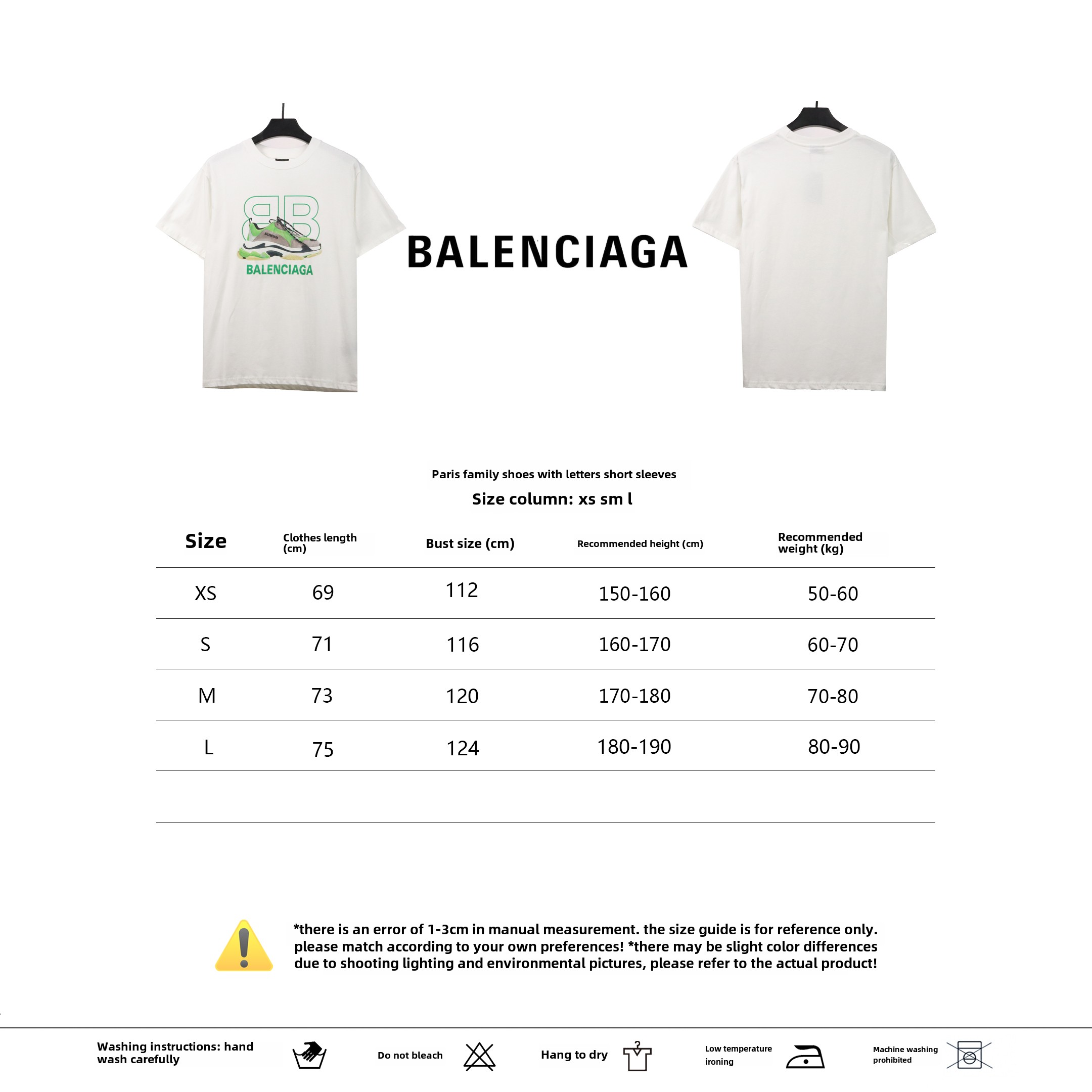 Balenciaga shoe letter T-Shirts 1