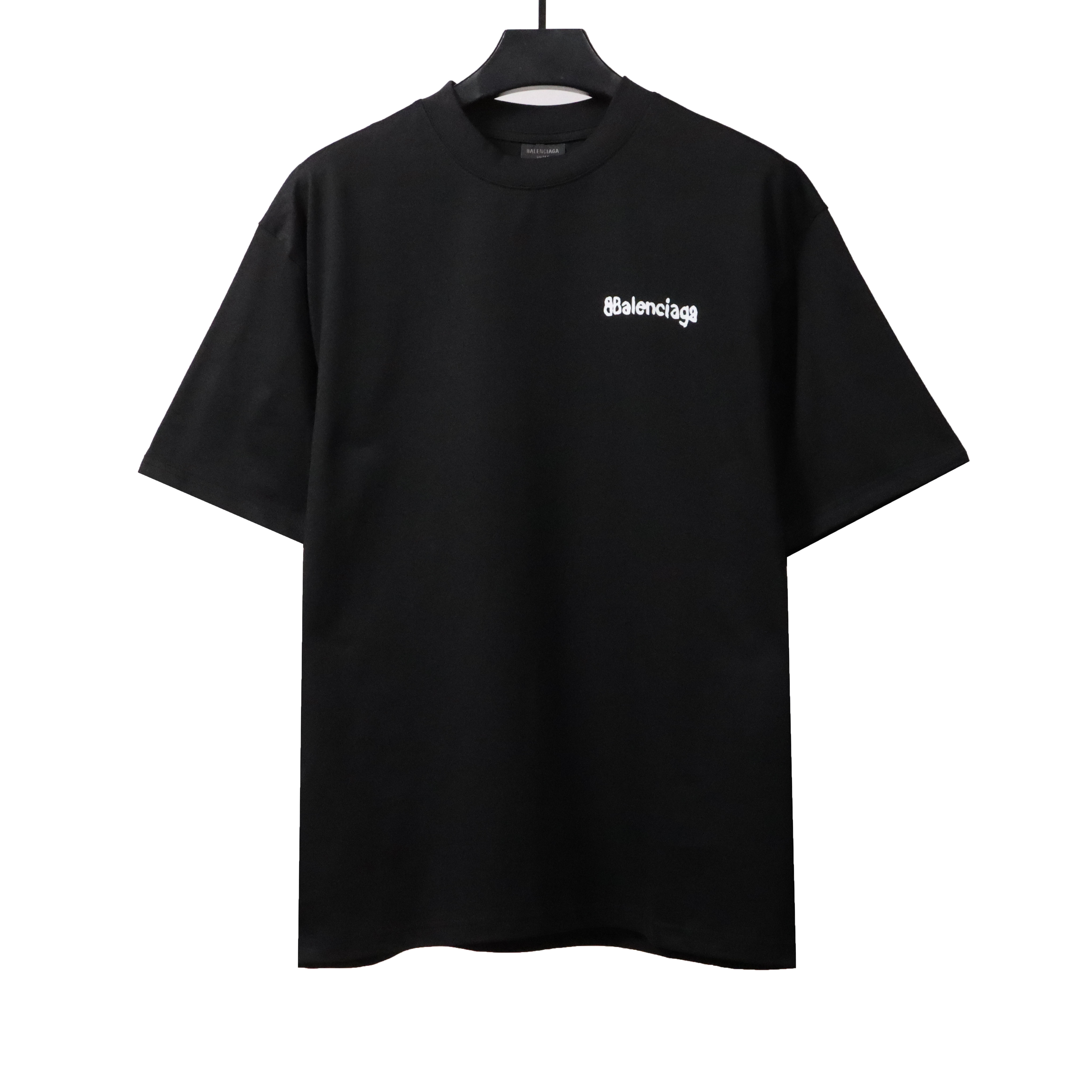 Balenciaga simple graffiti small letter T-shirts black