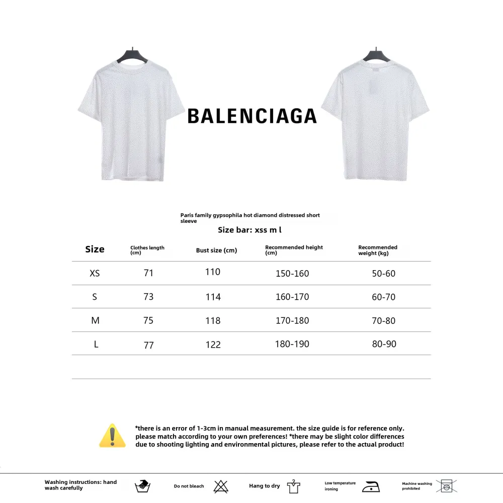 Balenciage starry sky hot diamond distressed T-Shirts