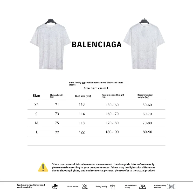 Balenciage starry sky hot diamond distressed T-Shirts