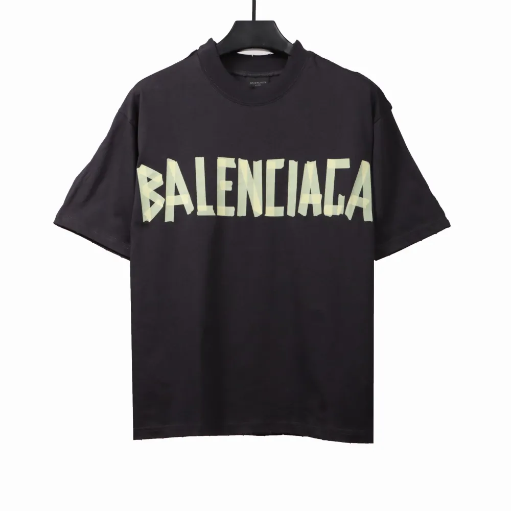  Balenciage tape logo double T-shirts