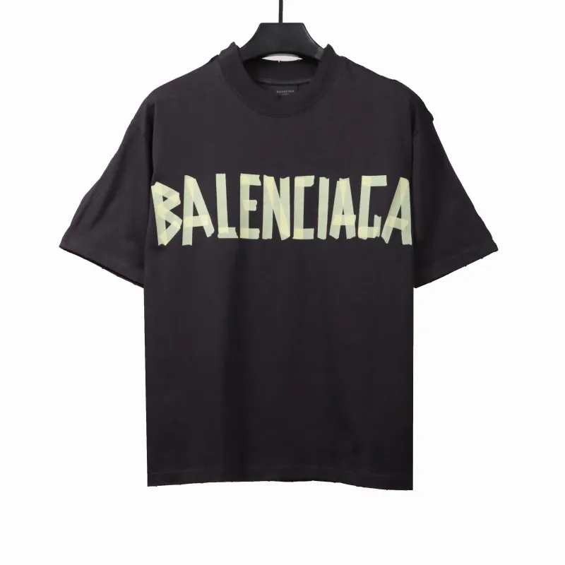  Balenciage tape logo double T-shirts