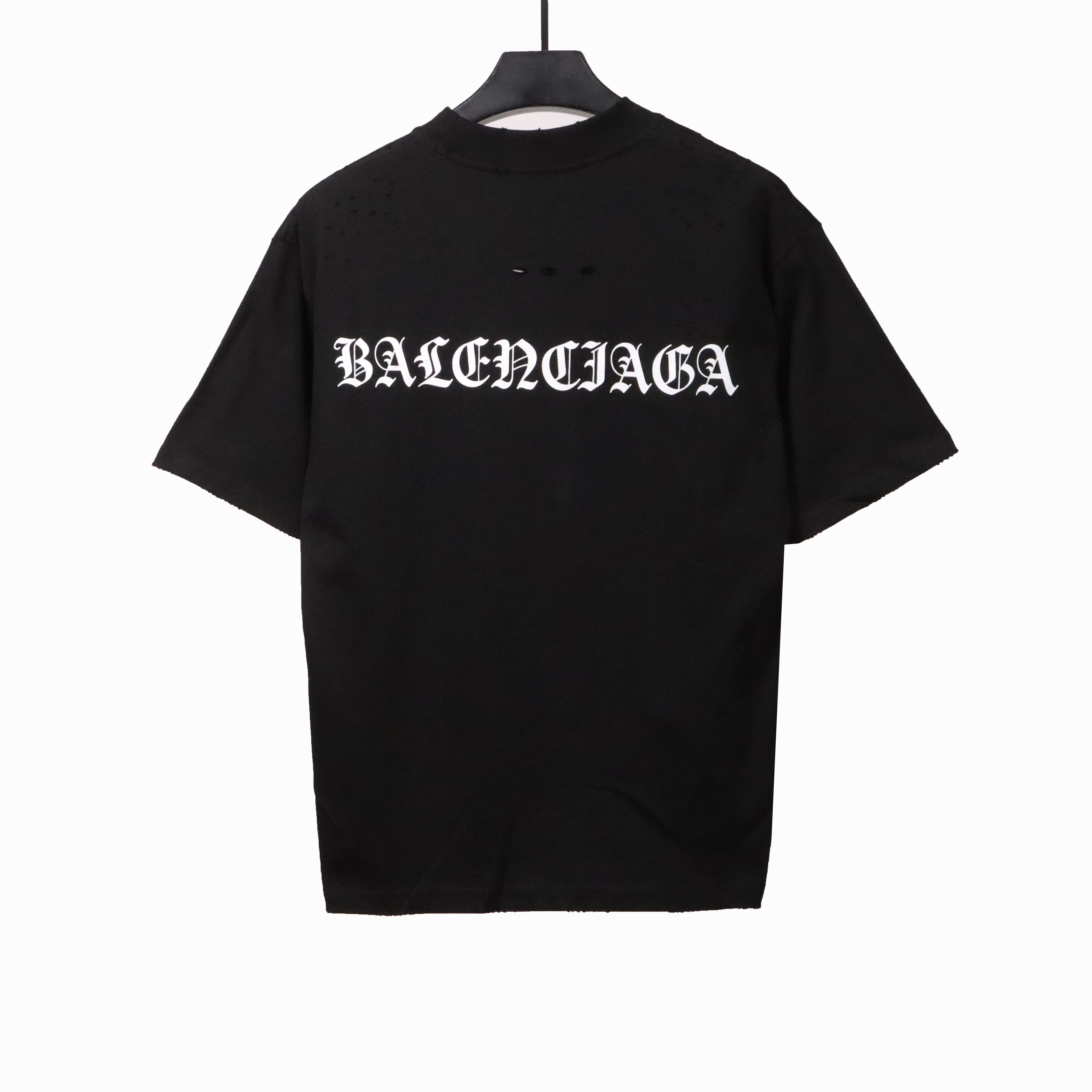 Balenciaga torn Sanskrit T-shirts black