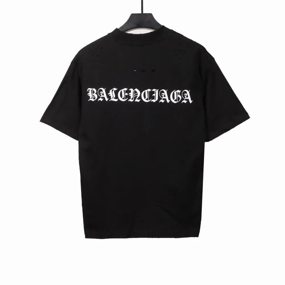  Balenciage torn Sanskrit T-shirts black