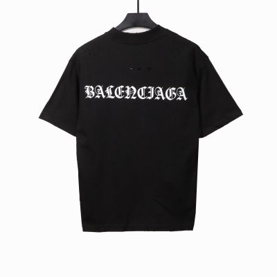  Balenciage torn Sanskrit T-shirts black 02