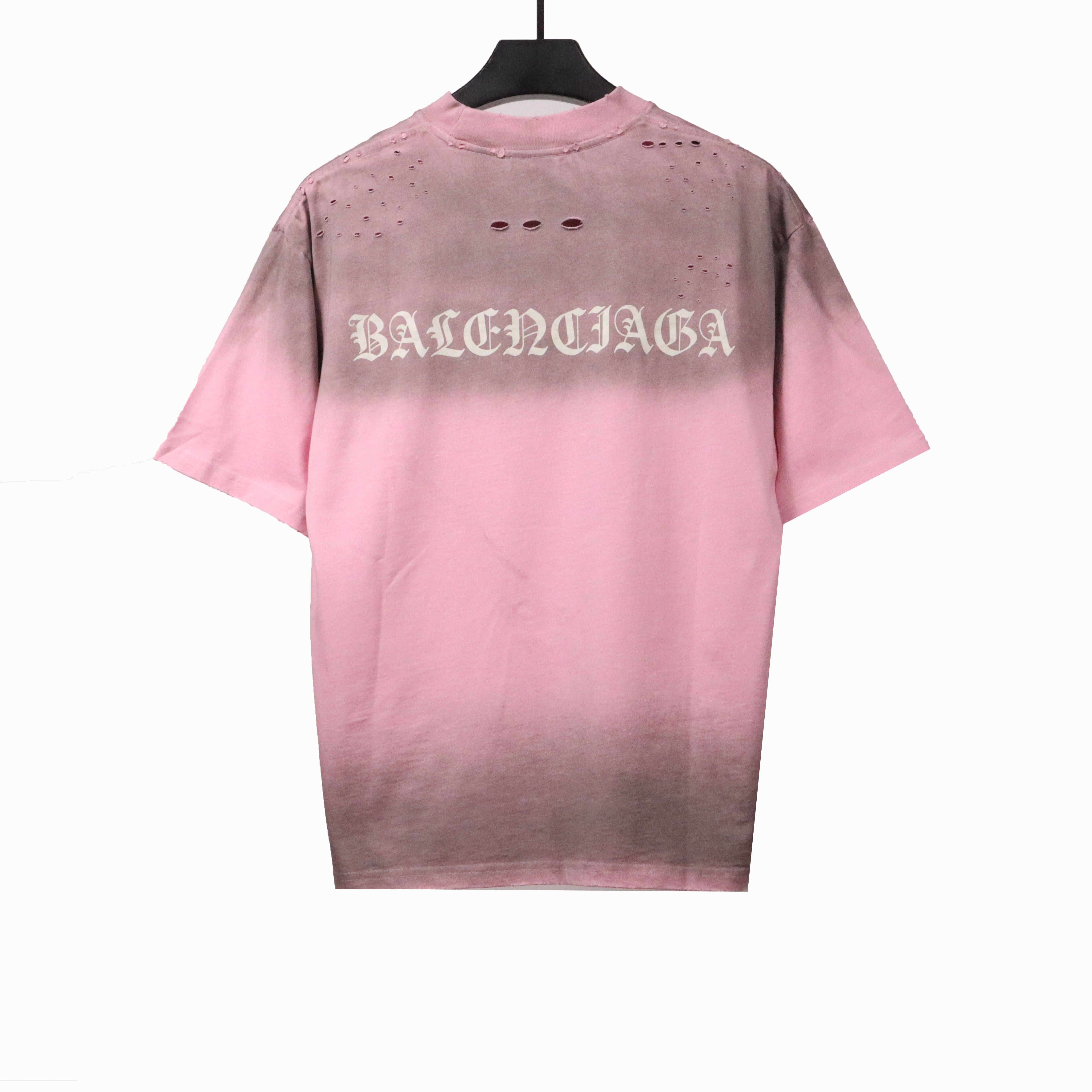 Balenciaga torn Sanskrit T-shirts pink