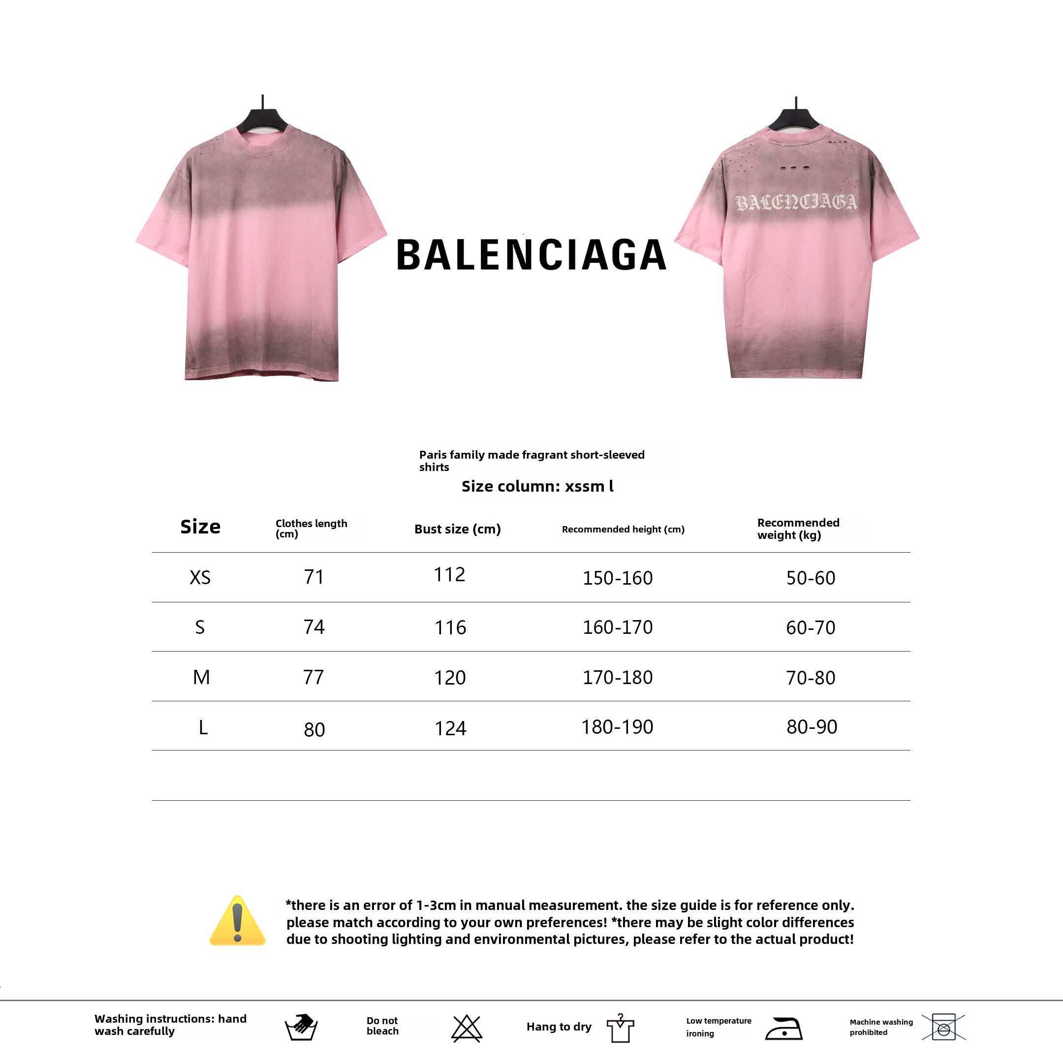 Balenciaga torn Sanskrit T-shirts pink