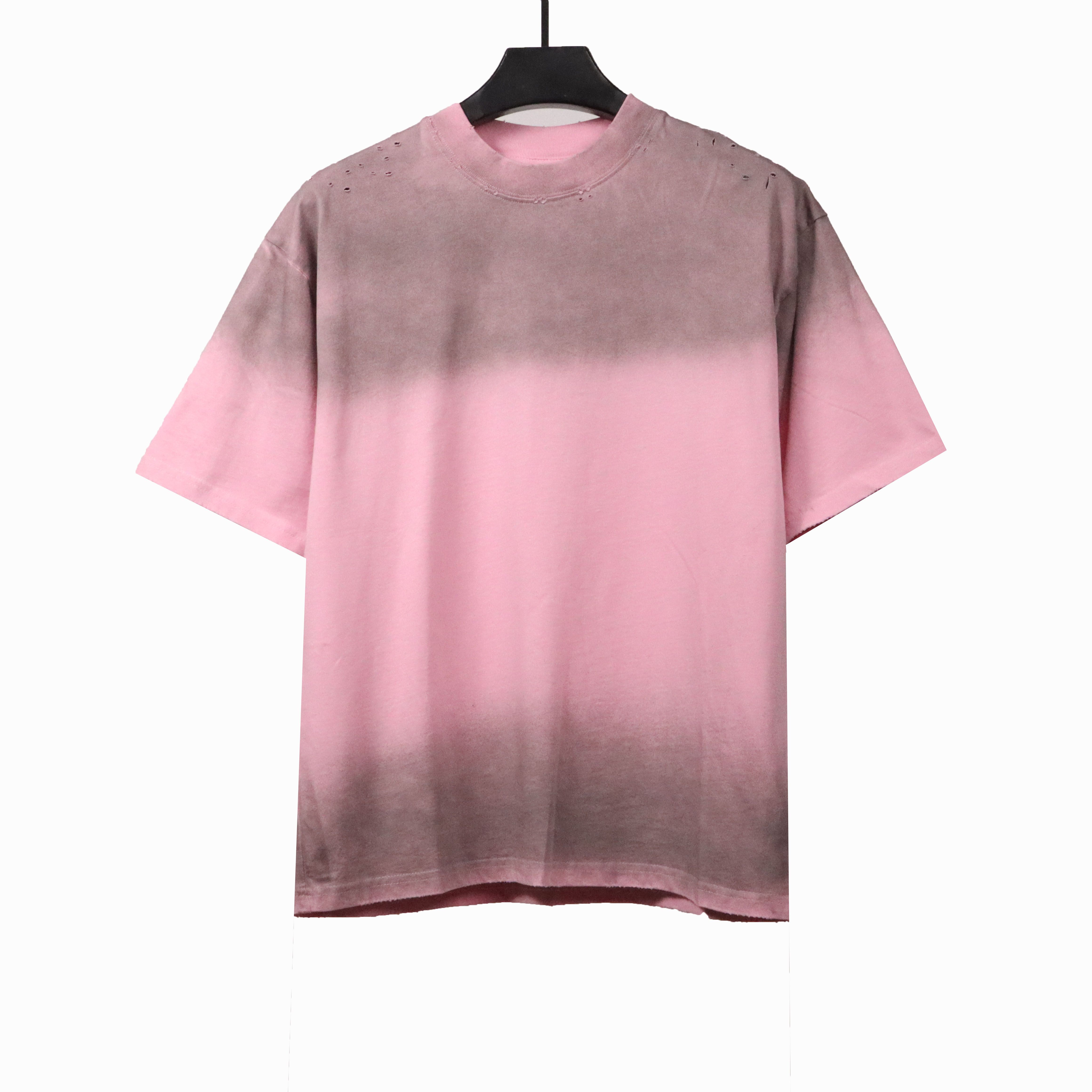 Balenciaga torn Sanskrit T-shirts pink