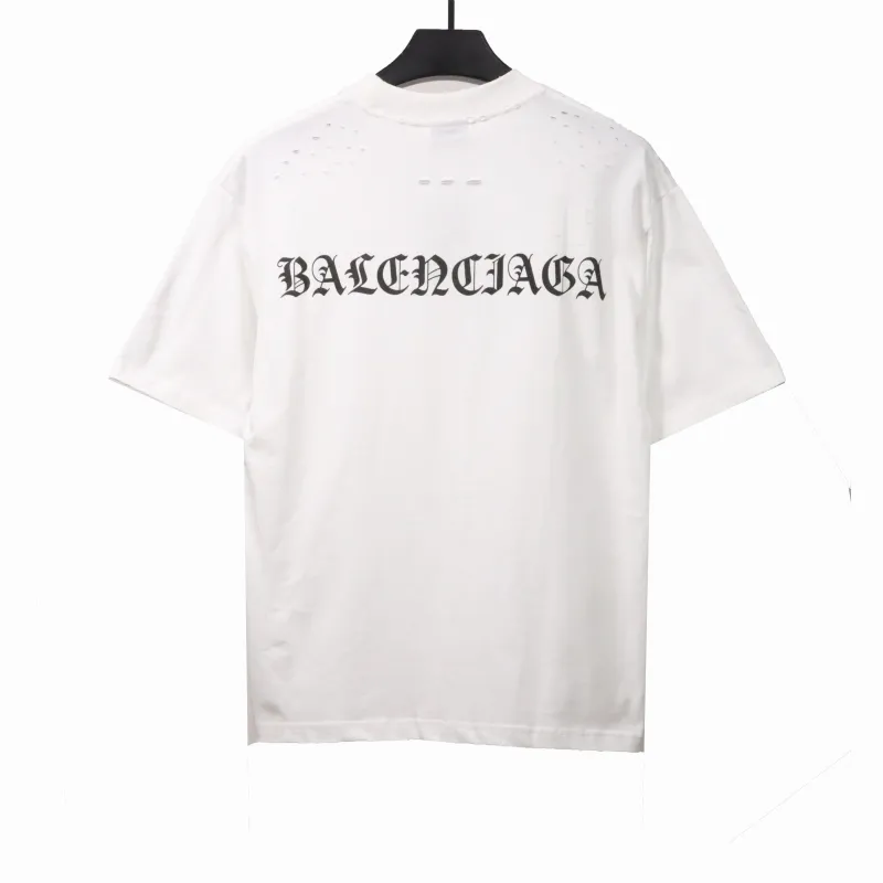  Balenciage torn Sanskrit T-shirts white