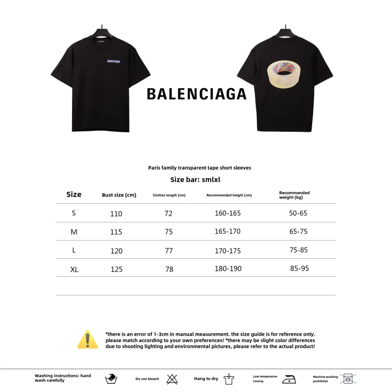  Balenciage transparent tape T-Shirts black