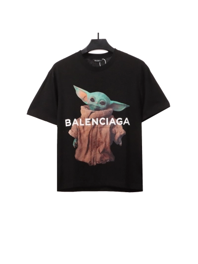 Balenciaga Yoda baby print T-Shirts black 01
