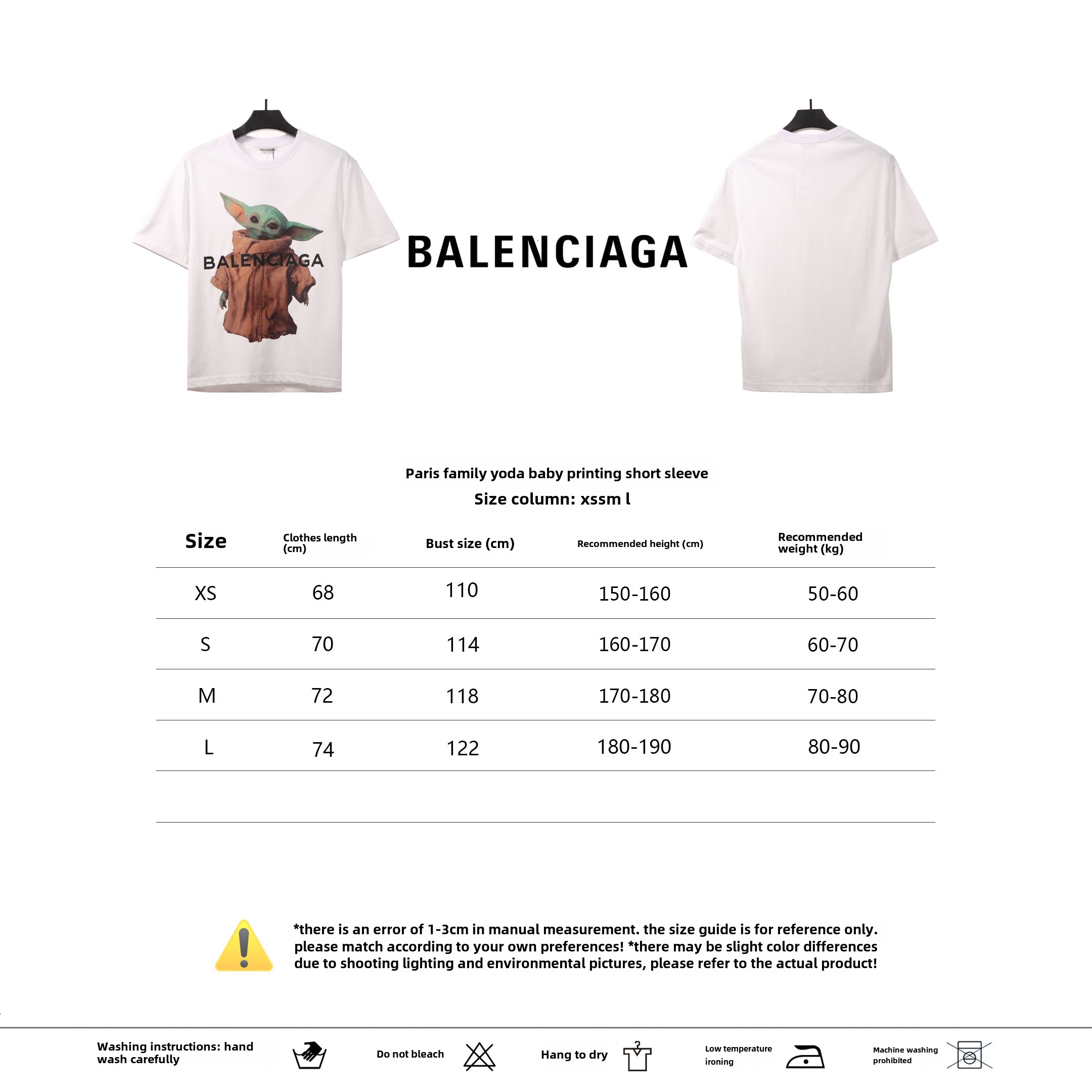 Balenciaga Yoda baby print T-Shirts white