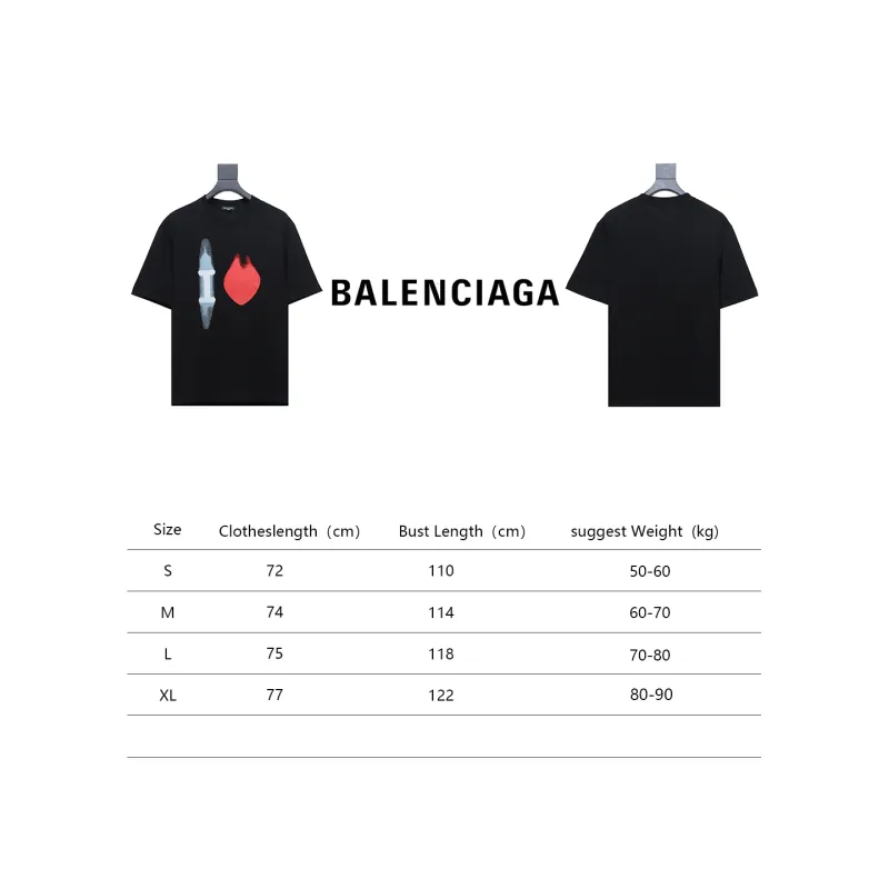 Balenciga 24ss Valentine's Day series heart print T-Shirts