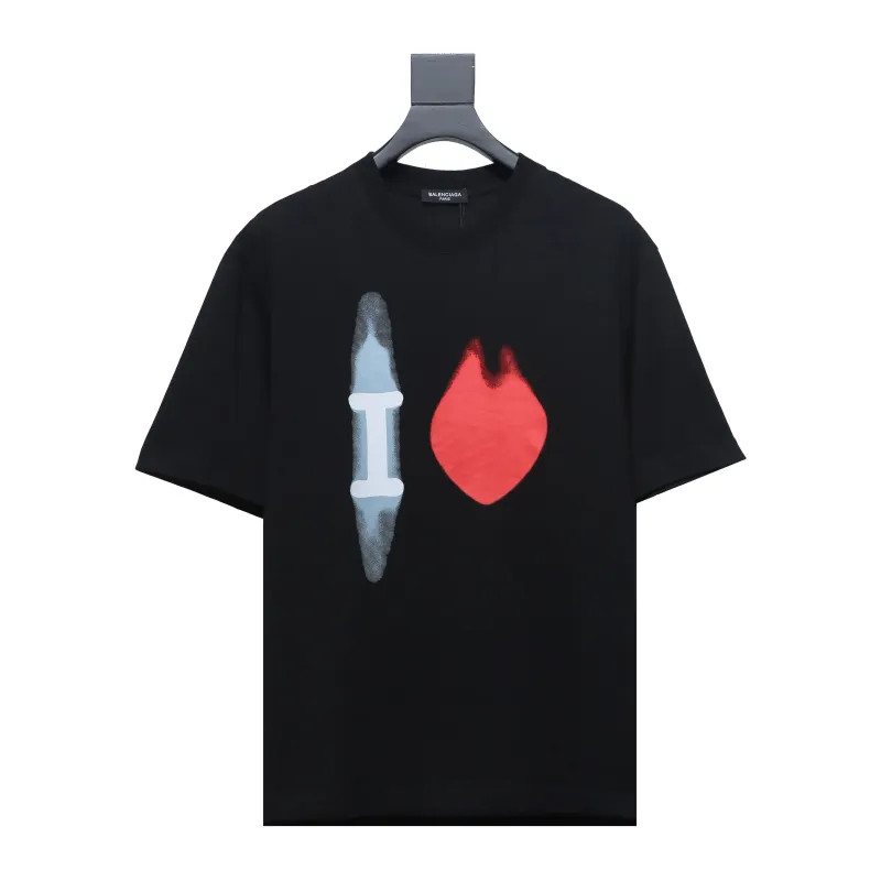 Balenciga 24ss Valentine's Day series heart print T-Shirts