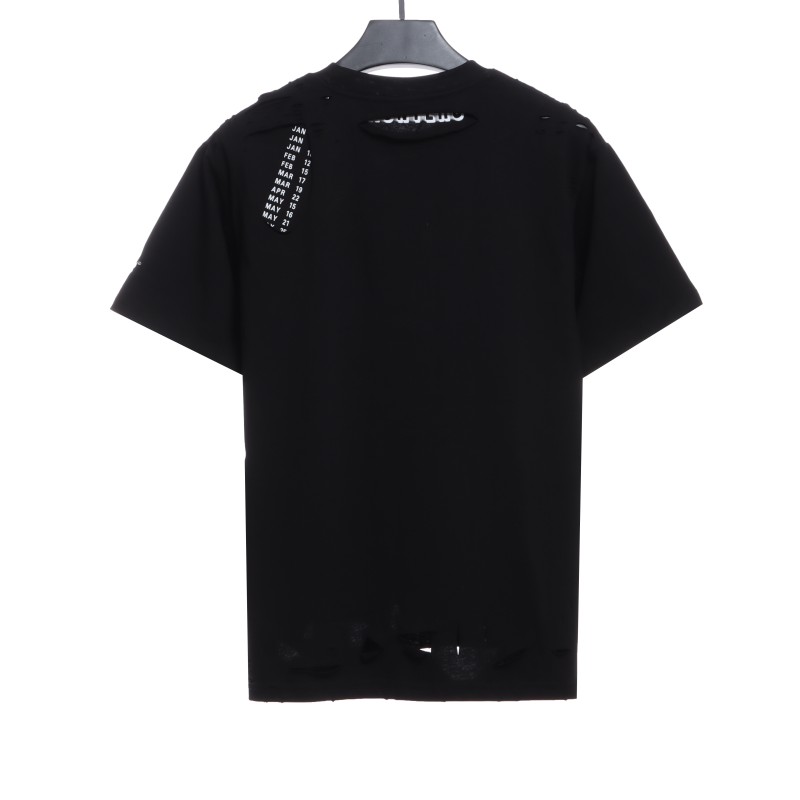  Balenciage BB badge destroyed embroidered T-Shirts