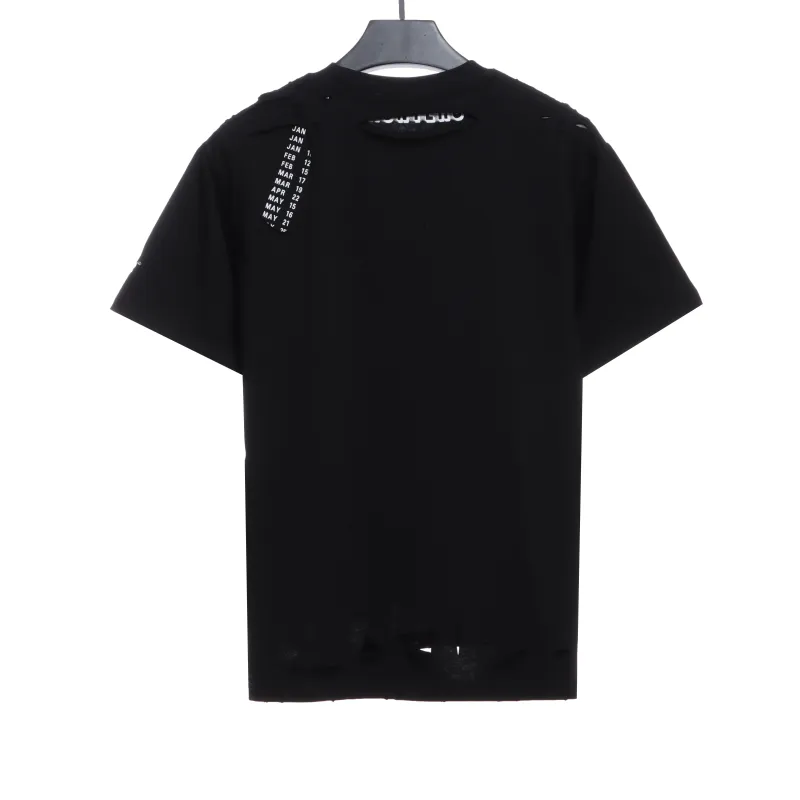  Balenciage BB badge destroyed embroidered T-Shirts