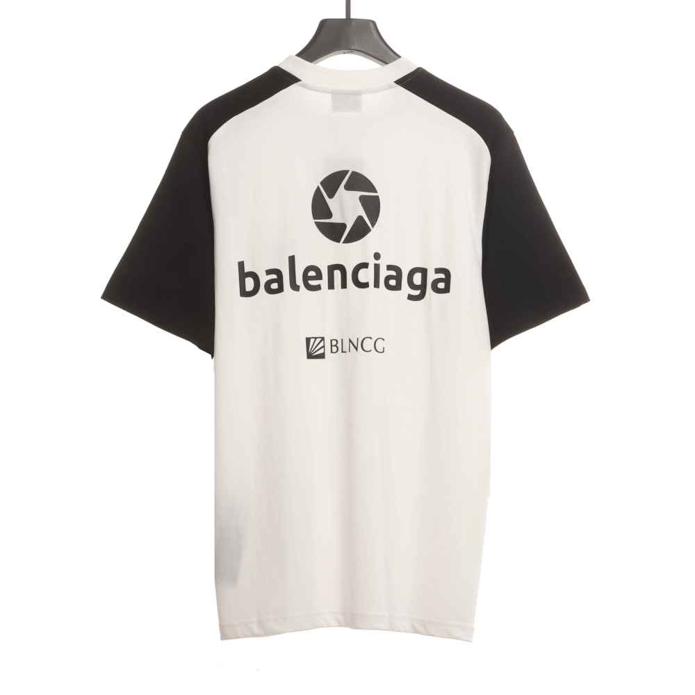  Balenciage Black and White Splicing LOGO T-Shirts