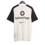  Balenciage Black and White Splicing LOGO T-Shirts