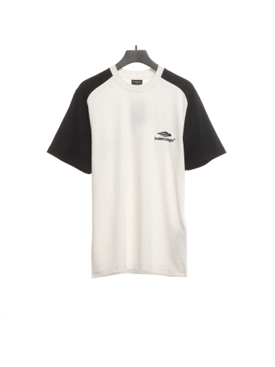 Balenciaga Black and White Splicing LOGO T-Shirts 01