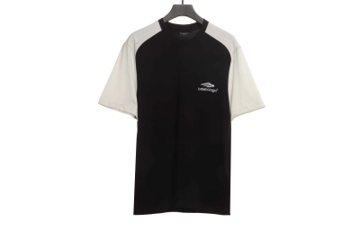 Balenciaga Black and White Splicing LOGO T-Shirts 2 01