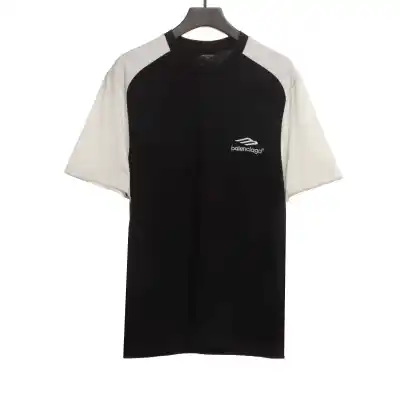  Balenciage Black and White Splicing LOGO T-Shirts 2 01