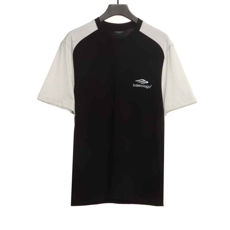  Balenciage Black and White Splicing LOGO T-Shirts 2