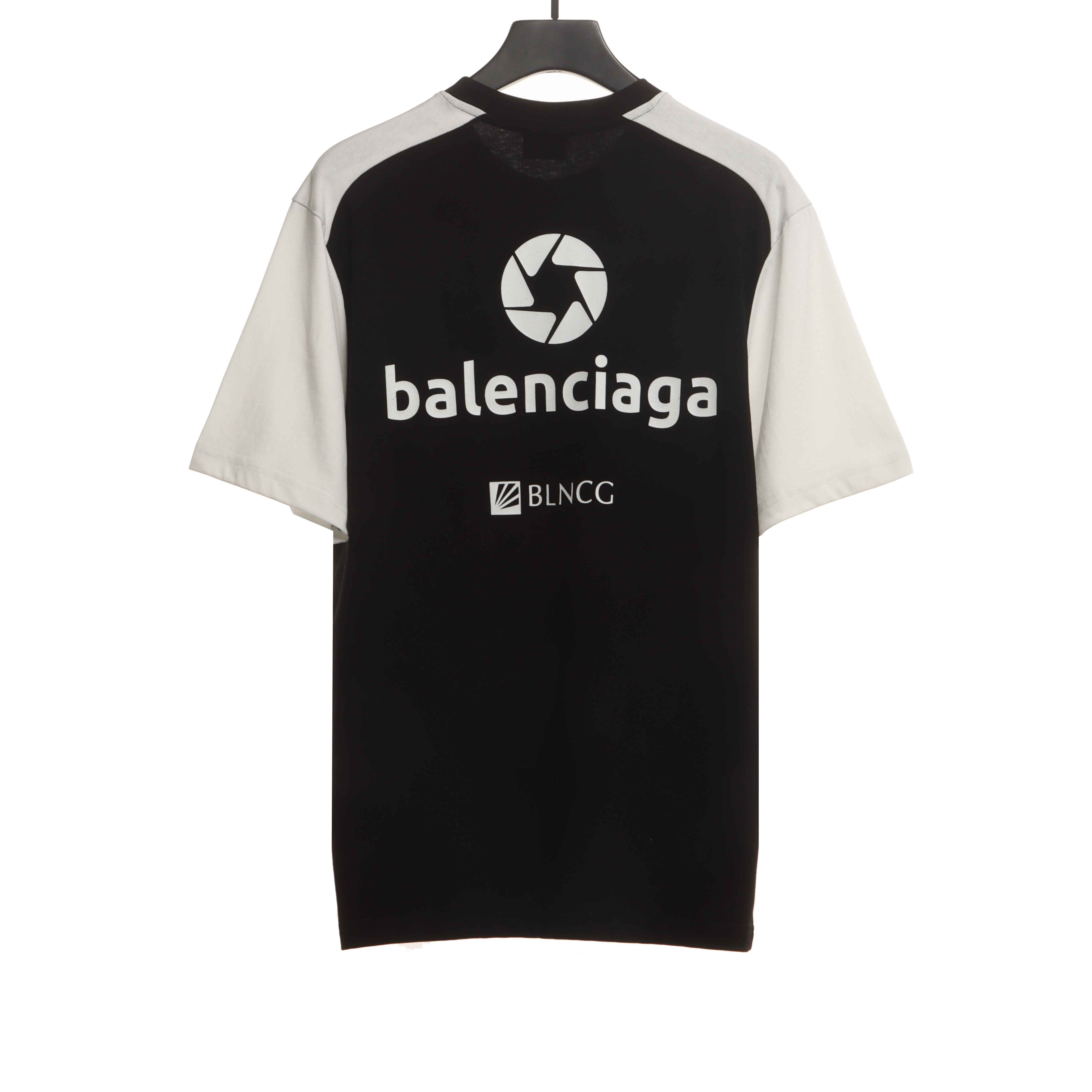 Balenciage Black and White Splicing LOGO T-Shirts 2