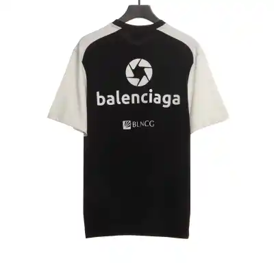  Balenciage Black and White Splicing LOGO T-Shirts 2 02