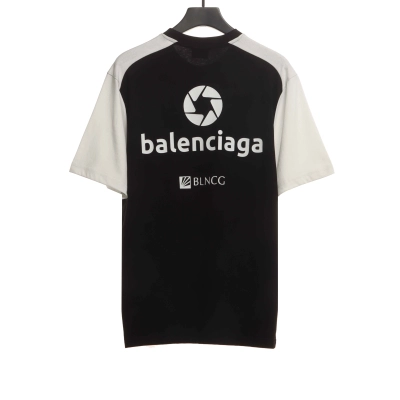 balenciaga Black and White Splicing LOGO T-Shirts 2 02