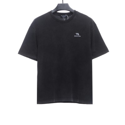  Balenciage chest double hook logo embroidered T-Shirts 01