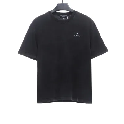 Balenciaga chest double hook logo embroidered T-Shirts 01