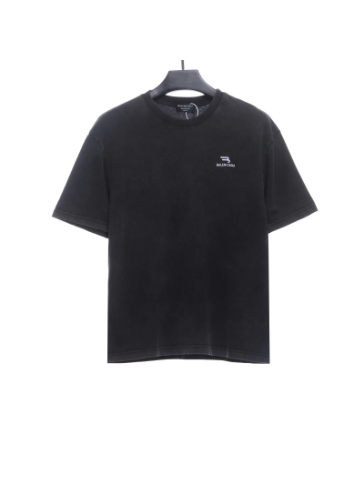 Balenciaga chest double hook logo embroidered T-Shirts 01