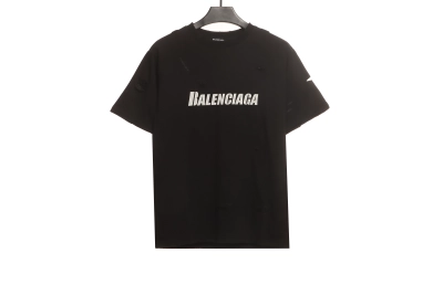 Balenciaga Distressed Damaged T-Shirts Black 01