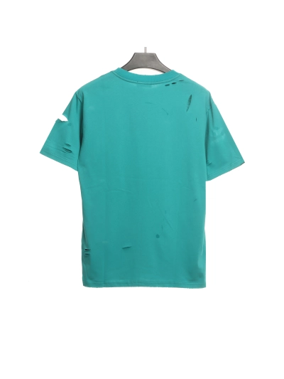 Balenciaga Distressed Damaged T-Shirts Lake Blue 02