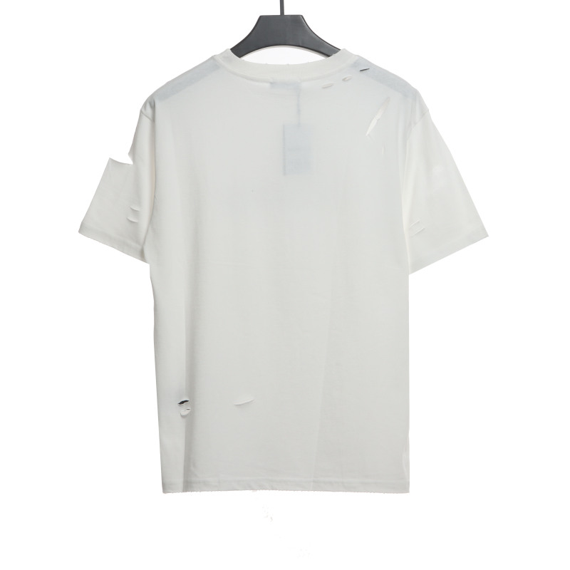  Balenciage Distressed Damaged T-Shirts White