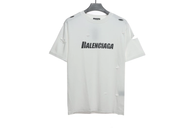 Balenciaga Distressed Damaged T-Shirts White 01
