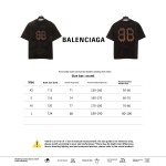  Balenciage Distressed Mud-dyed Double B Printed T-Shirts Black 1