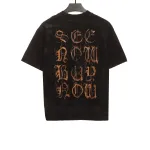  Balenciage Distressed Mud-dyed Sanskrit Printed T-Shirts Black