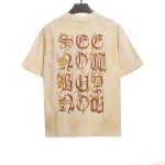  Balenciage Distressed Mud-dyed Sanskrit Printed T-Shirts White