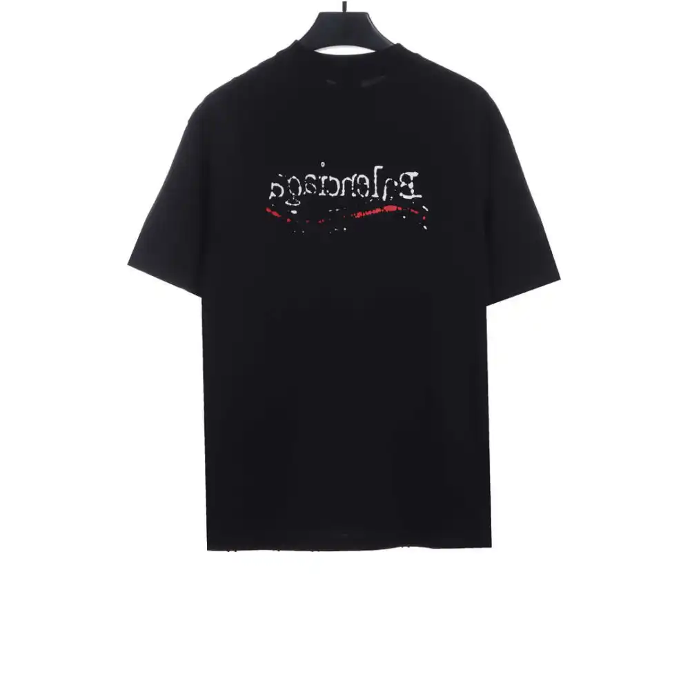 Balenciaga Distressed Washed Damaged Coke T-Shirts Distressed gray