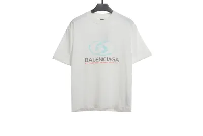 Balenciaga Distressed Washed Front and Back Surf Printed T-Shirts 1 01