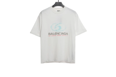 Balenciaga Distressed Washed Front and Back Surf Printed T-Shirts 1 01