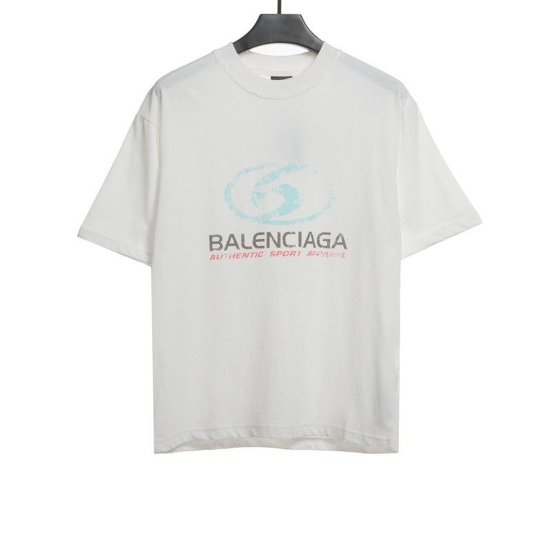  Balenciage Distressed Washed Front and Back Surf Printed T-Shirts 1