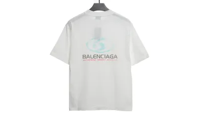Balenciaga Distressed Washed Front and Back Surf Printed T-Shirts 1 02