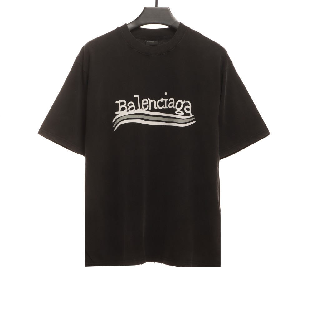  Balenciage Distressed Washed Front and Back Surf Printed T-Shirts 2