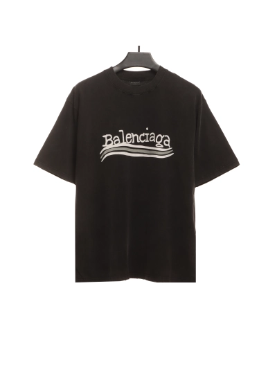 Balenciaga Distressed Washed Front and Back Surf Printed T-Shirts 2 01