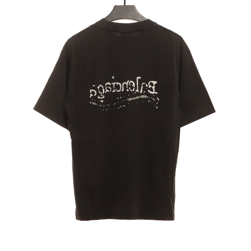  Balenciage Distressed Washed Front and Back Surf Printed T-Shirts 2