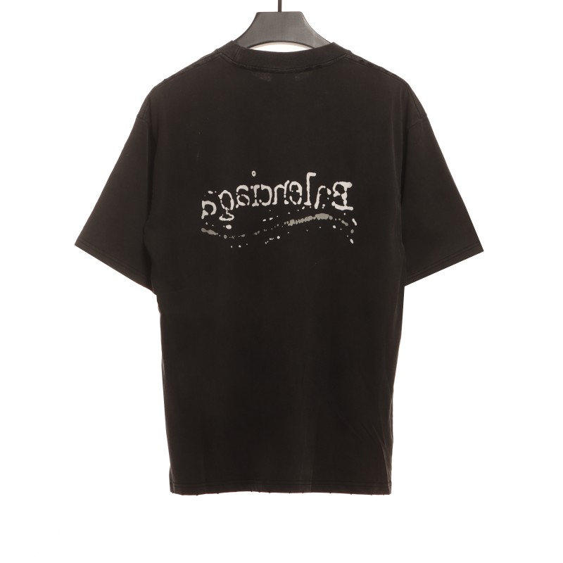  Balenciage Distressed Washed Front and Back Surf Printed T-Shirts 2