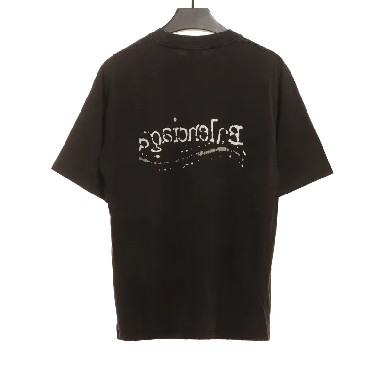  Balenciage Distressed Washed Front and Back Surf Printed T-Shirts 2